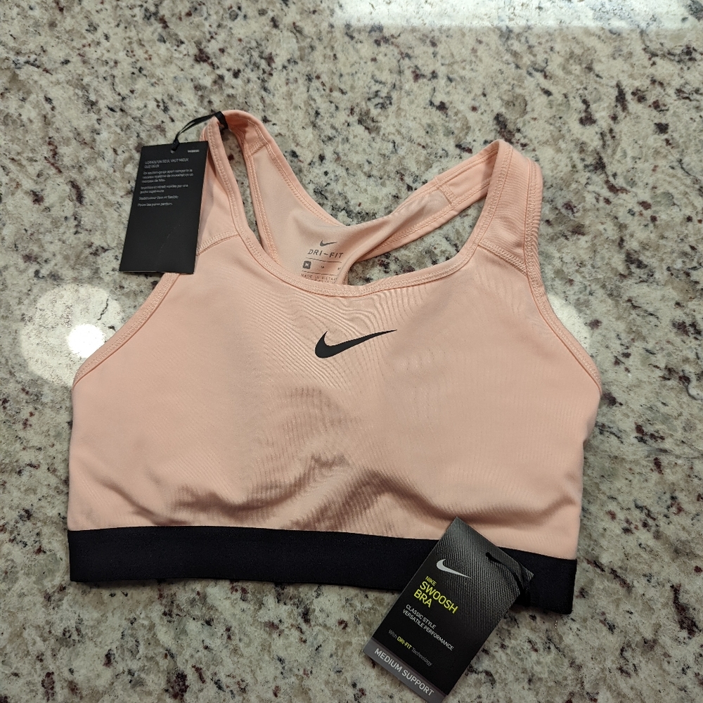 NWT Pink Nike Swoosh Sports Bra Sz Medium